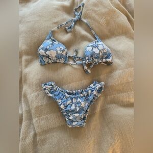 Blue & White Floral PACSUN 2 piece bikini Size XS